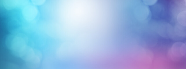 Wall Mural - Horizontal Blue, Purple and Pink Sky Background with White Light and Blurred Bokeh Lights