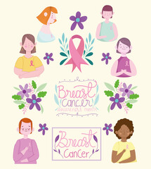 Canvas Print - breast cancer and female