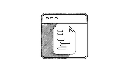 Black line Software, web developer programming code icon isolated on white background. Javascript computer script random parts of program code. 4K Video motion graphic animation