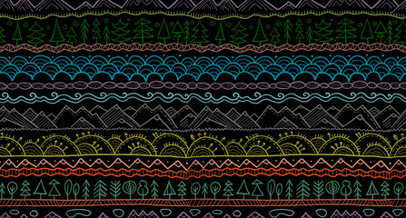 Poster - Abstract Nature Seamless Pattern for your design. Ethnic Ornament style