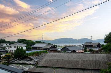 Wall Mural - 瀬戸内海　犬島の町並み