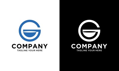 Initial letter G food Logo Design Template. Illustration vector graphic. Design concept bowl .