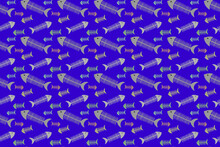 Seamless Wallpaper With Cute Pattern, Herringbone Pattern, Blue Background