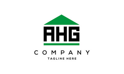 AHG three letter house for real estate logo design