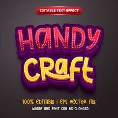 handy craft 3d cartoon comic editable text effect