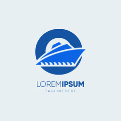 Sticker - Letter O Ship Logo Design Vector Icon Graphic Illustration Emblem Background Template