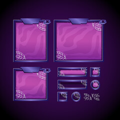 Wall Mural - scary halloween game ui kit template with board pop up and button
