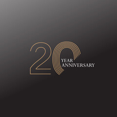 20 year anniversary celebration vector design template illustration