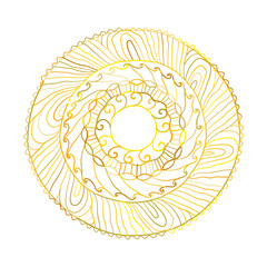 Sticker - Sun symbol, ornate mandala. Round pattern. Vintage decorative background. Hand made art