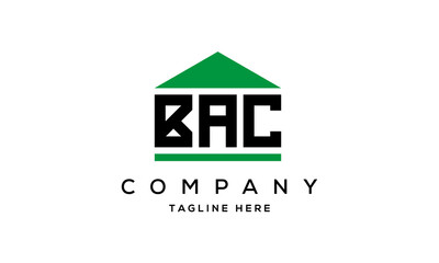 BAC three letters house for real estate logo design