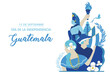 VECTORS. Guatemala Independence Day, 15 de septiembre, Son guatemalteco, Fiestas patrias, fiestas típicas, civic holiday, traditions, folkloric, torch, monja blanca, tecún umán, quetzal