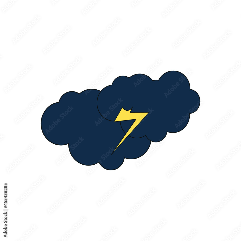 cartoon cloud with lightning bolt . Vector illustrations. Stock Vector ...