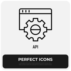 Wall Mural - api thin line icon. modern vector illustration of app development.