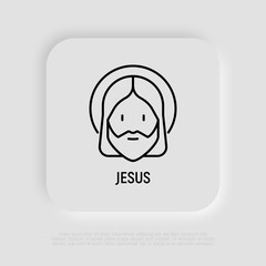 Wall Mural - Christianity, Jesus thin line icon. Vector illustration.