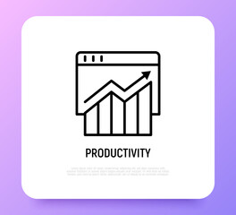 Wall Mural - browser productivity thin line icon. traffic progress. modern vector illustration.
