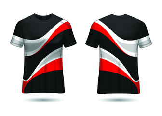 T-Shirt Sport Design. Racing jersey for club. uniform front and back view.