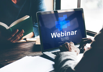 Wall Mural - webinar online internet website web page concept