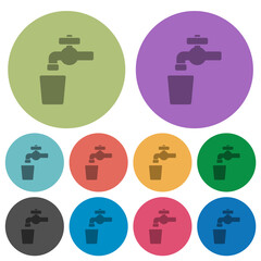 Wall Mural - Drinking water color darker flat icons