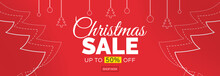 Christmas Sale Special Offer Red Web Banner Design Vector Illustration