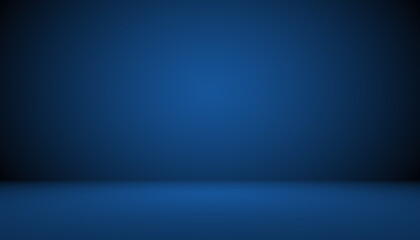 Canvas Print - Blue gradient abstract background empty room with space for your text and picture