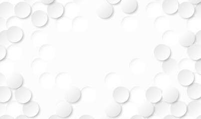 Abstract white background of Embossed surface circle. Modern white 3d pattern concept, Creative light and shadow style. Geometric mesh minimal clean gradient color for wallpaper. Vector illustration