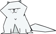 Cartoon Geometric Persian Cat