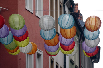 Poster - Lampions in der Altstadt von Würzburg