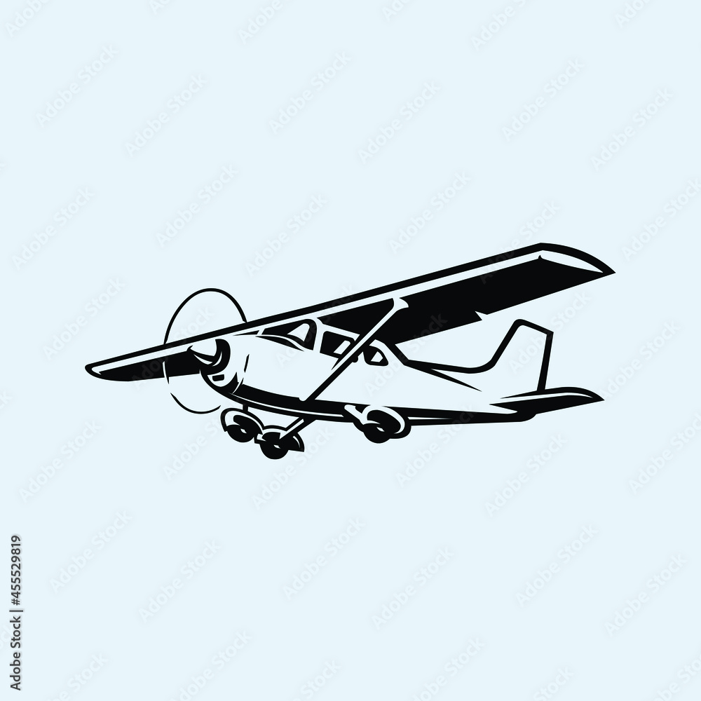 Light Aircraft Vector Small Plane Illustrations Icon Isolated Stock ...