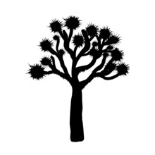Joshua Tree Black Silhouette Simple Vector Illustration