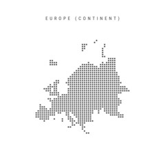 Square dots pattern map of Europe. Dotted pixel map. Vector illustration