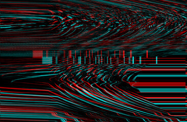 Wall Mural - tv glitch psychedelic noise background old vhs screen error digital pixel noise abstract design comp