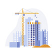 © faber14 - Construction site, building a house. Vector illustration.