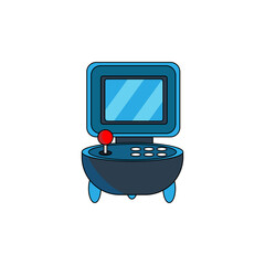 Isolated arcade with an incorporated joystick and screen Vector