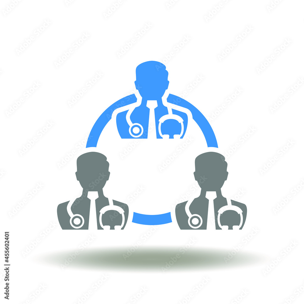 Doctors Work Chain Doctors network structure or flowchart vector illustration. Medical ...