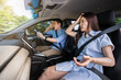 © geargodz - shocked and scared couple while driving a car