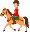 Cartoon prince riding on a horse