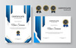 © SyahCreation - Modern elegant blue and gold diploma certificate template