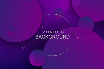 Wall Mural - Dark background blue and purple gradient, circles set