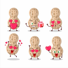 Sticker - Peanut cartoon in character with love cute emoticon