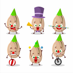 Sticker - Cartoon character of pistachios with various circus shows