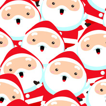 Christmas-themed Santa Claus Seamless Pattern Background | Vector Images