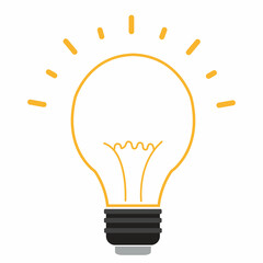 Poster - Simple light bulb line icon isolated on background. Idea sign concept
