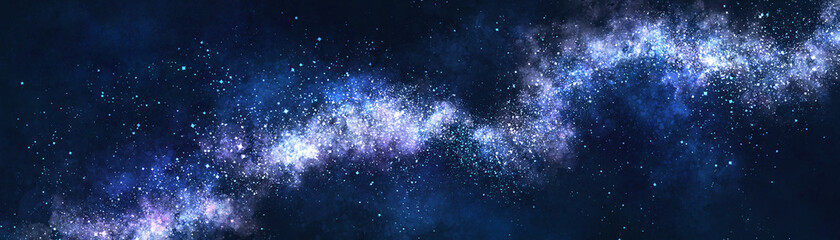 Wall Mural - Space background with realistic nebula and lots of shining stars. Infinite universe and starry night. Colorful cosmos with stardust and the Milky Way. Magical color galaxy.