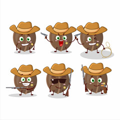 Canvas Print - Cool cowboy walnuts cartoon character with a cute hat