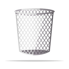 Canvas Print - Wastebasket bin vector isolated illustration