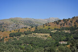 Fototapeta Nowy Jork - View of a mountain with a lying woman and sanctuary in Candeleda, Spain.