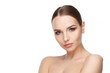 © Anatoly Repin - Beautiful Young Woman with Clean Fresh Skin isolated on white background