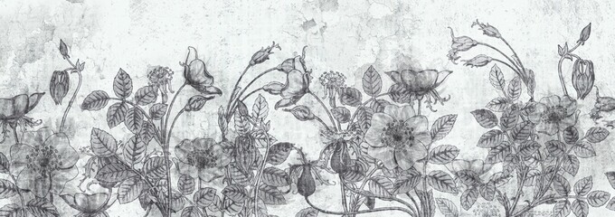 Plakat kwiat wzór stary