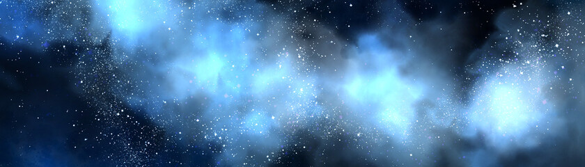 Wall Mural - space background with realistic nebula and lots of shining stars. infinite universe and starry night
