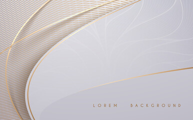 Wall Mural - Abstract white and gold shapes and lines luxury background